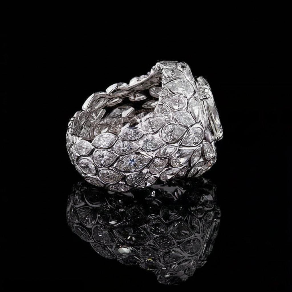 💎7.01ct Oval‑Cut Diamond Ring — 14K Gold with 17.54ct Side Diamonds