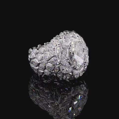 💎7.01ct Oval‑Cut Diamond Ring — 14K Gold with 17.54ct Side Diamonds