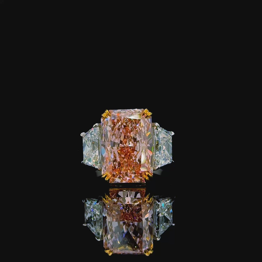 💗 5ct Vivid Pink Radiant‑Cut Lab‑Grown Diamond Ring — 14K Gold