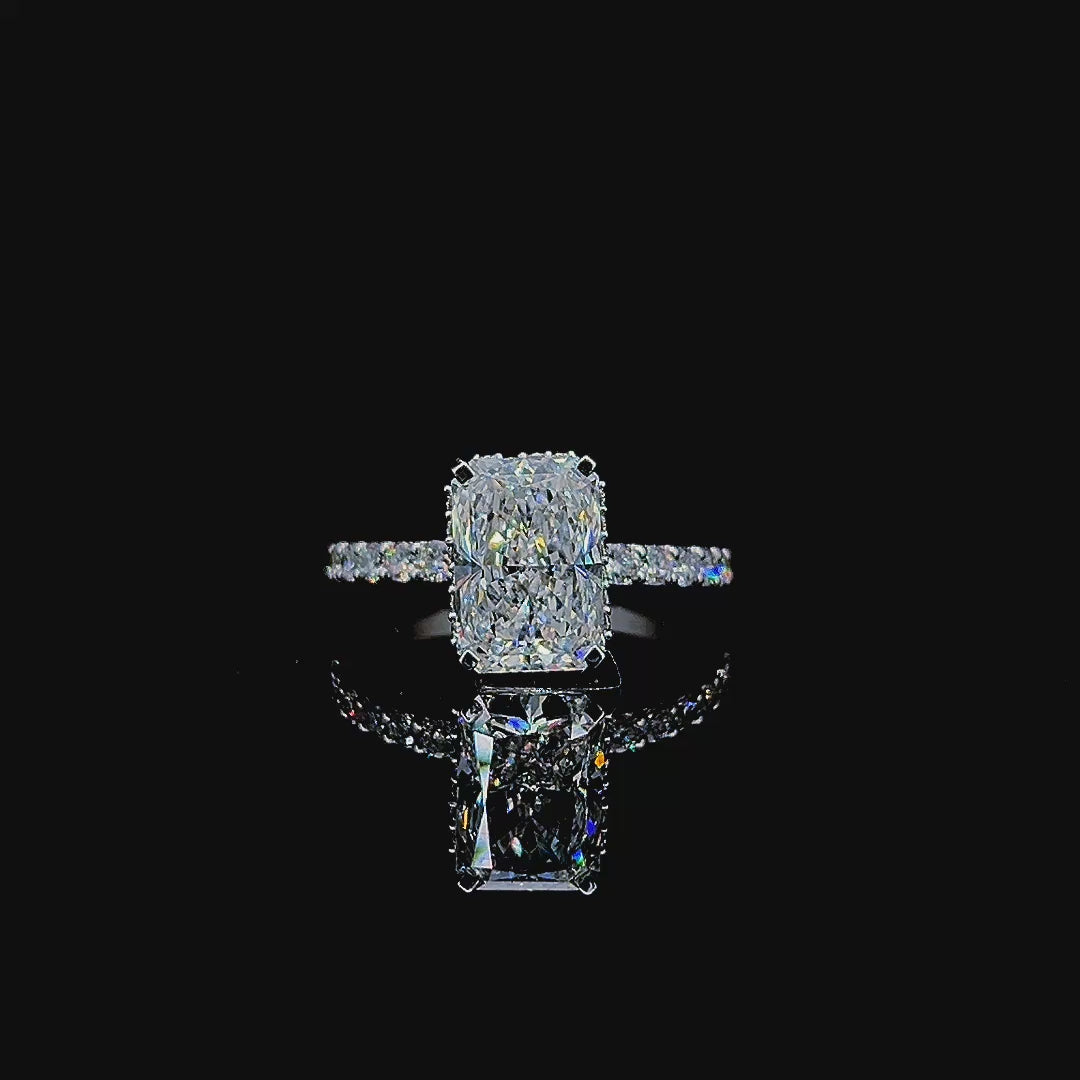 3ct Radiant Lab Diamond Engagement Ring ✨