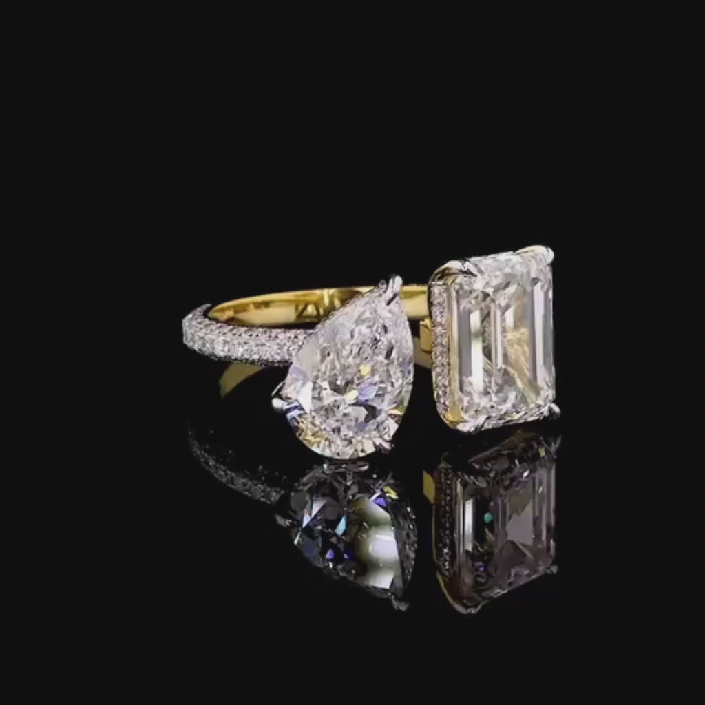 Toi et Moi Diamond Ring — Pear & Radiant Cut